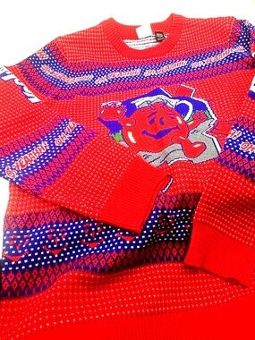 Kool Aid Sweater Mad Engine Size Large Red Unisex Men's Women's Long Sleeve